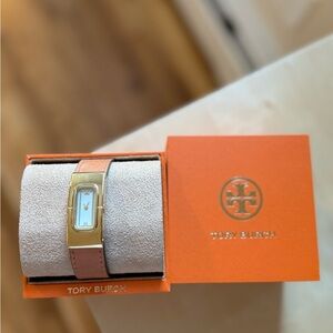 Tory Burch Gold and Tan Leather Watch